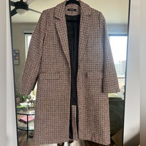 Italian wool blend calf-length coat